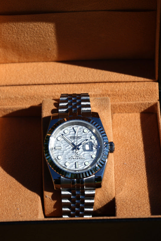 Seiko Mod Datejust Textured White