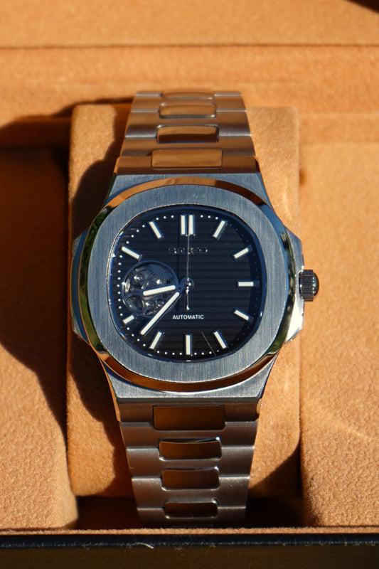 Seiko Mod Nautilus Black Open Heart