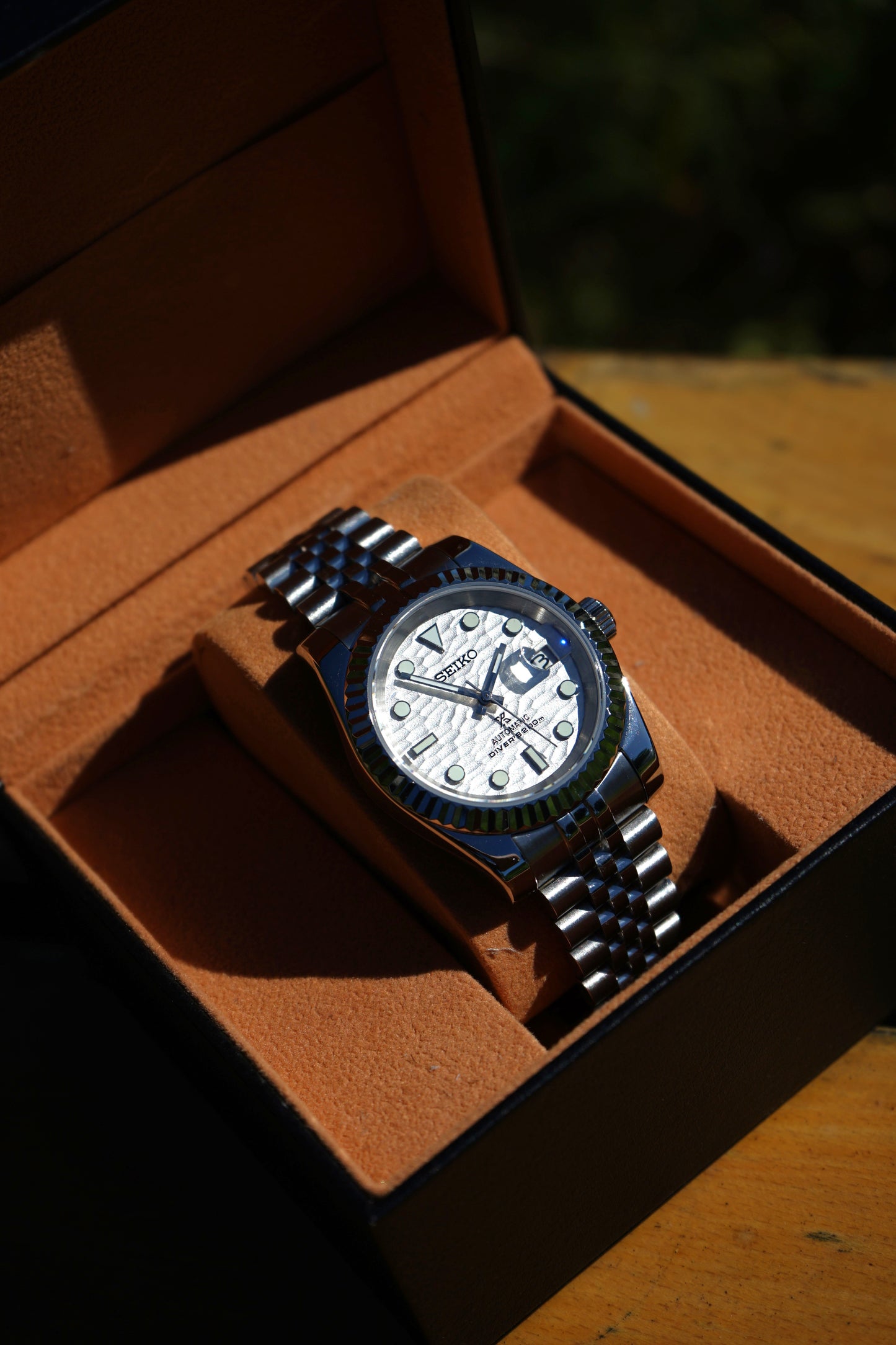 Seiko Mod Datejust Textured White