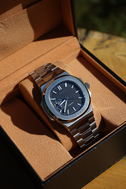 Seiko Mod Nautilus Black Open Heart