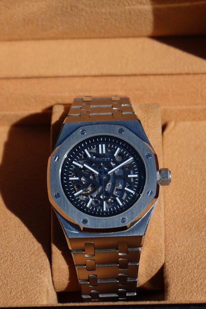 Seiko Mod Royal Oak Skeleton Silver