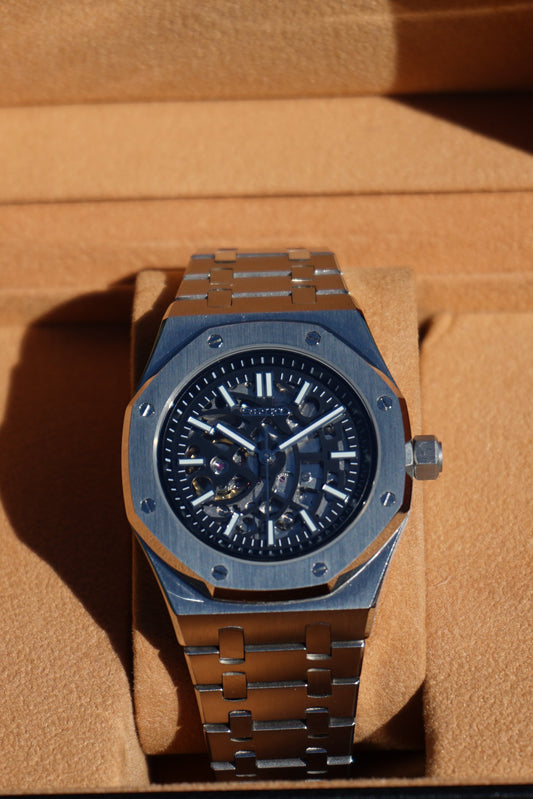 Seiko Mod Royal Oak Skeleton Silver