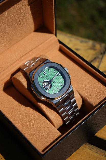 Seiko Mod Nautilus Green Open Heart