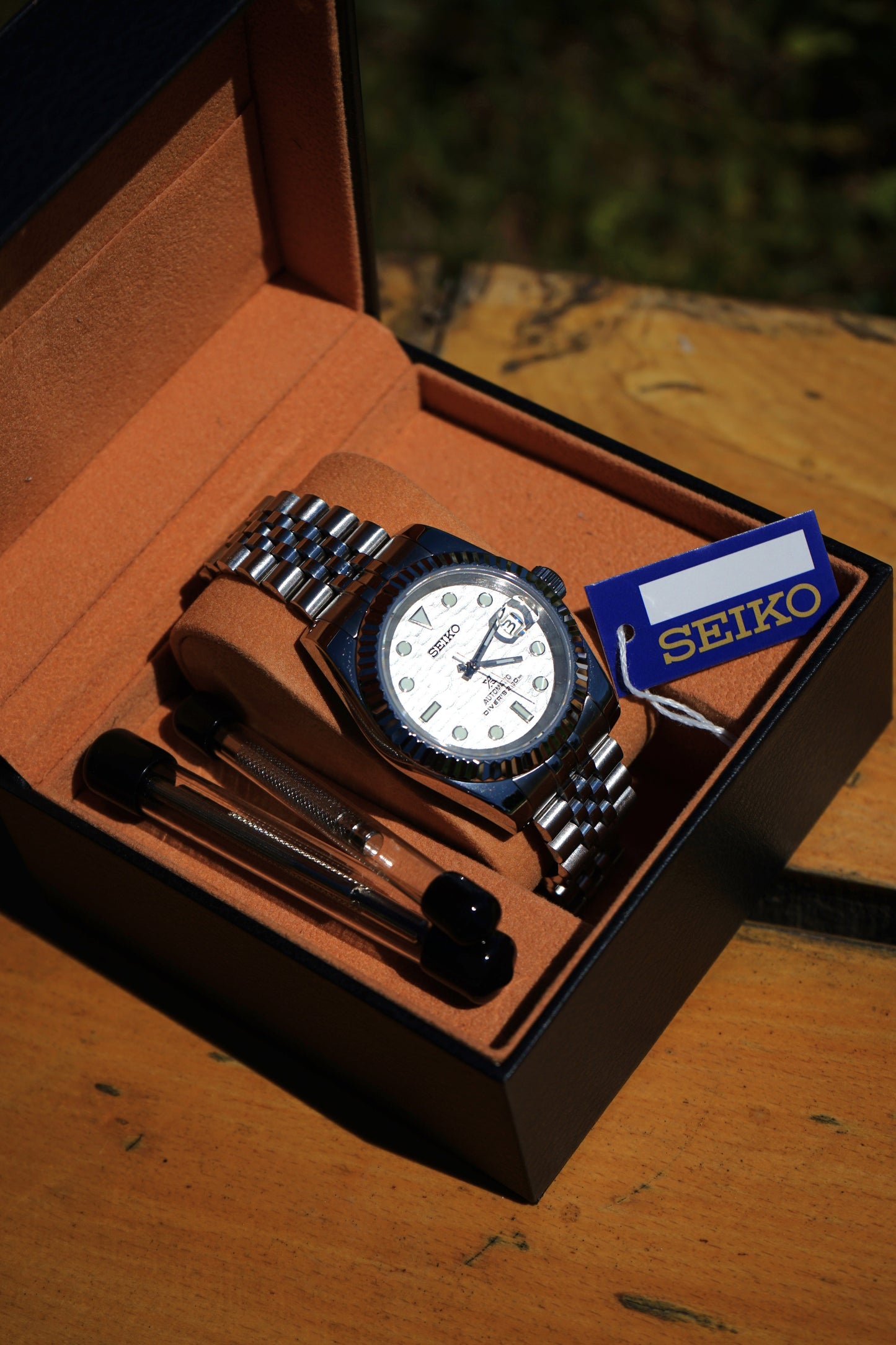 Seiko Mod Datejust Textured White