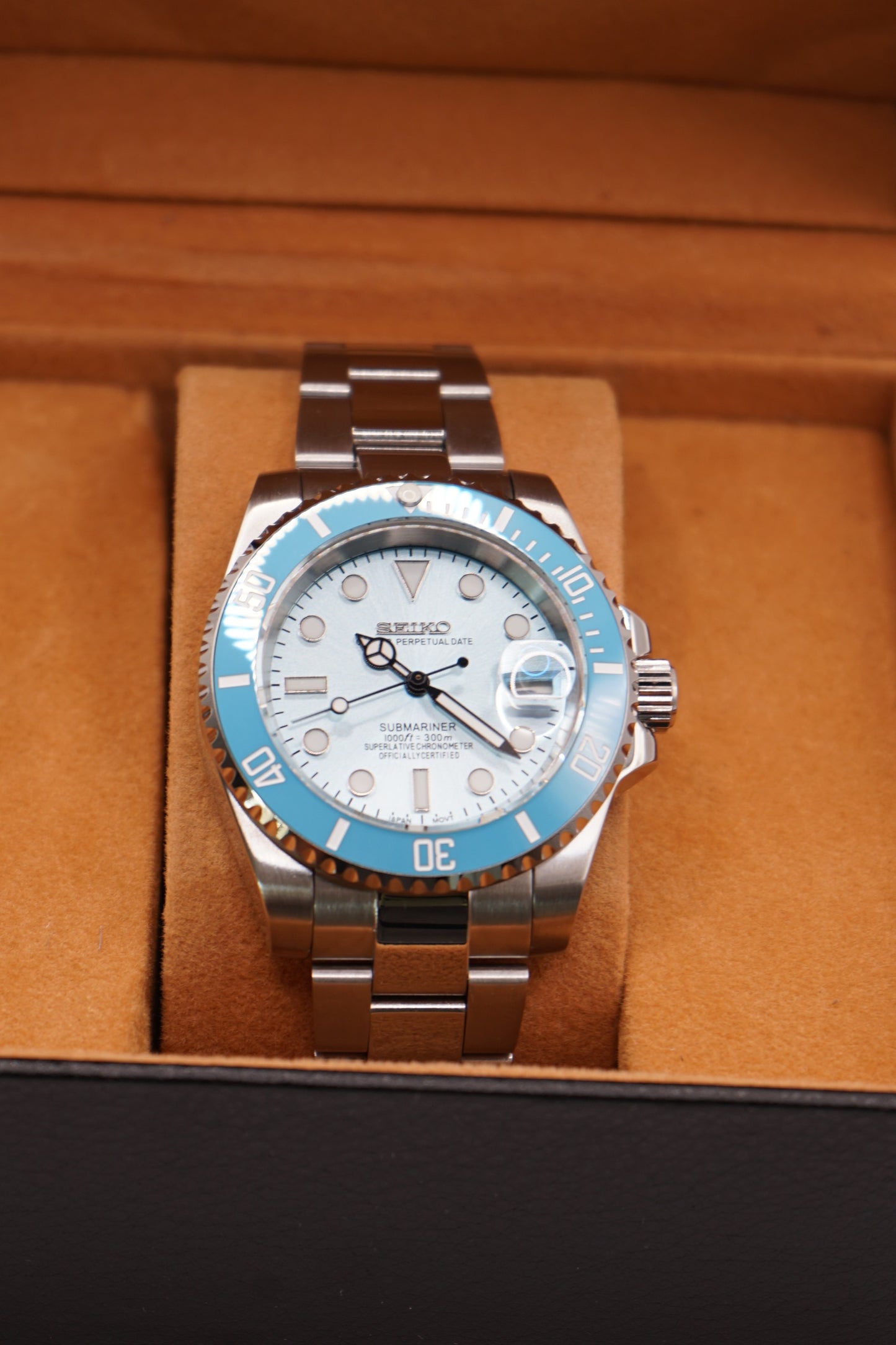 Seiko Mod Submariner Baby Blue