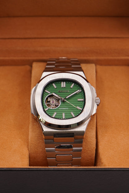 Seiko Mod Nautilus Green Open Heart