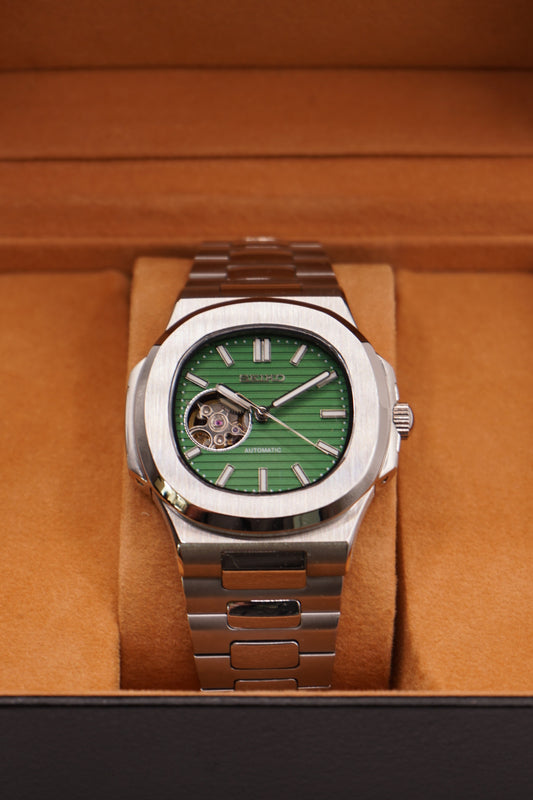 Seiko Mod Nautilus Green Open Heart
