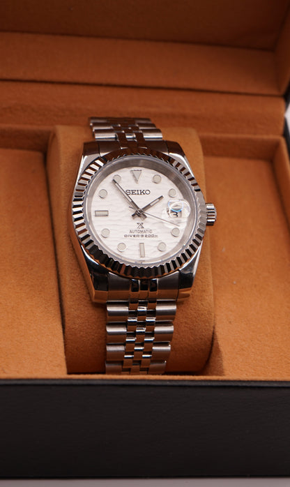Seiko Mod Datejust Textured White