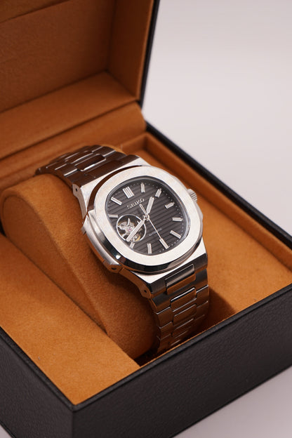Seiko Mod Nautilus Black Open Heart