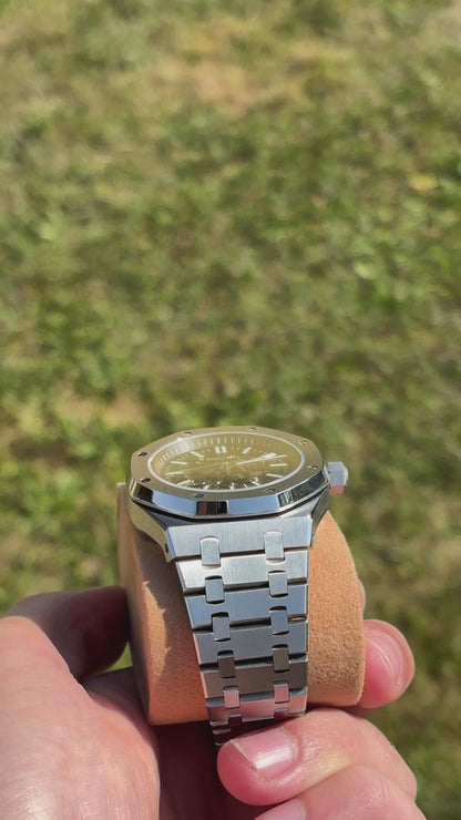 Seiko Mod Royal Oak Skeleton Silver